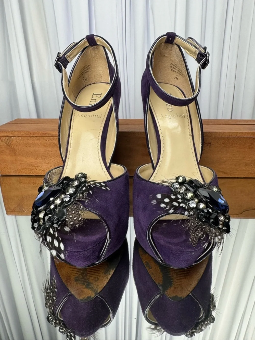 Enzo Angiolini Thaddea Suede Platform Peep-Toe Pumps